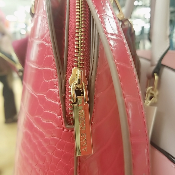 Anne Klein Croc Embossed Triple Dome Satchel - Picture 4 of 4